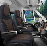 Bremer Sitzbezüge GmbH Premium Camper stoelhoezen voor Dreamer C12 in Schwarz/Braun (2 losse stoelen)