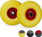 Merkloos Relaxdays steekwagenwiel - 3.00-4" - 2 stuks - stalen velg - tot 100 kg - massief - geel-rood