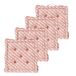 ATOUT CIEL Set van 4 vloerkussens, 40 x 40 cm, met contrasterend handvat, terracotta bedrukt/effen