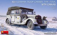 MiniArt Modelbouwpakket Auto - 53003 Mercedes-Benz 170VK Kfz.1 Troop Carrier met Canvas WWII - Duits Militair Voertuig Plastic - 1:35 - Modelbouw