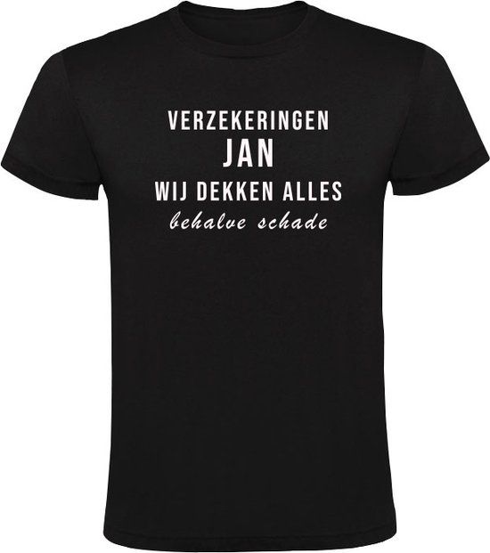 Sol's Verzekeringen Jan Heren T-shirt - Zwart - XXL