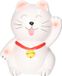 Gerimport Spaarpot Kat/poes - Dieren thema - 13 x 14 x 17 cm - Wit/geel - Porselein - Kinderen
