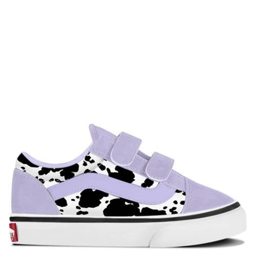 VANS Old Skool leren sneakers met koeienprint - lila/zwart
