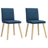 vidaXL Eetkamerstoelen 2 stuks stof blauw