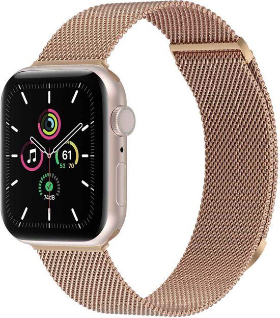 iMoshion Milanees Apple Watch Bandje - Rosé Goud - 38/40/41mm - Maat M