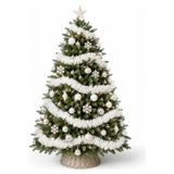 Inge Christmas Goods 6x stuks guirlande de Noël - blanc - lametta brillant - 270 cm