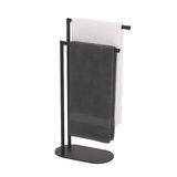 Relaxdays Handdoekrek badkamer - 78,5 cm - metaal - zwart
