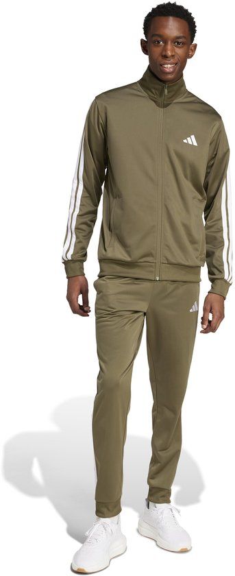Adidas 3-Stripes Trainingspak Heren olijfgroen - wit