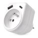 EMOS - Eenvoudige Franse aansluiting met USB-A en USB-C aansluiting - Stopcontactadapter voor binnenshuis (IP20) - wit