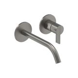 IVY Pact Wastafelkraan Afbouwdeel - 2-Gats Wandmontage - Gebogen Uitloop - Geborsteld Metal Black PVD