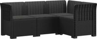 vidaXL 4-Zits Tuin Sofa met Kussens Rattan Look PP Antraciet
