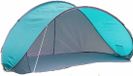 Merkloos / Sans marque Haushalt International Strandtent / beachshelter - blauw/grijs - 210 x 110 x 90 cm - zonwerend - open voorkant