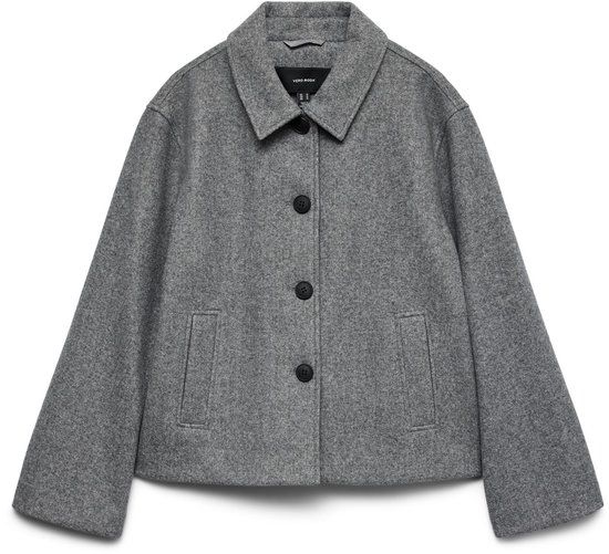 Vero Moda VMFORTUNEMIE Short Jacket - Medium Grey Melange - L