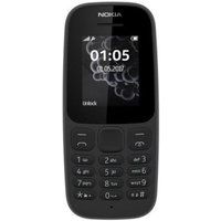 Microsoft Nokia 105 Dual SIM - Functionele telefoon - dual-SIM - RAM 4 MB - lcd-scherm - 128 x 128 pixels - zwart