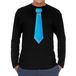 Bellatio Decorations Chemise de déguisement pour hommes - cravate bleu - noir - carnaval - fête ringarde L