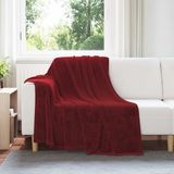 vidaXL Fleece Deken Bordeauxrood 150 x 200 cm