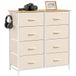 HOMCOM Commode 8 Tiroirs en Tissu Effet Lin avec 4 Poches, Beige