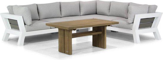 Santika Yovita/Brighton 6-persoons Hoek Loungeset - Wit - Aluminium