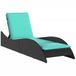 vidaXL Ligbed met kussen zwart 60x205x73 cm poly rattan