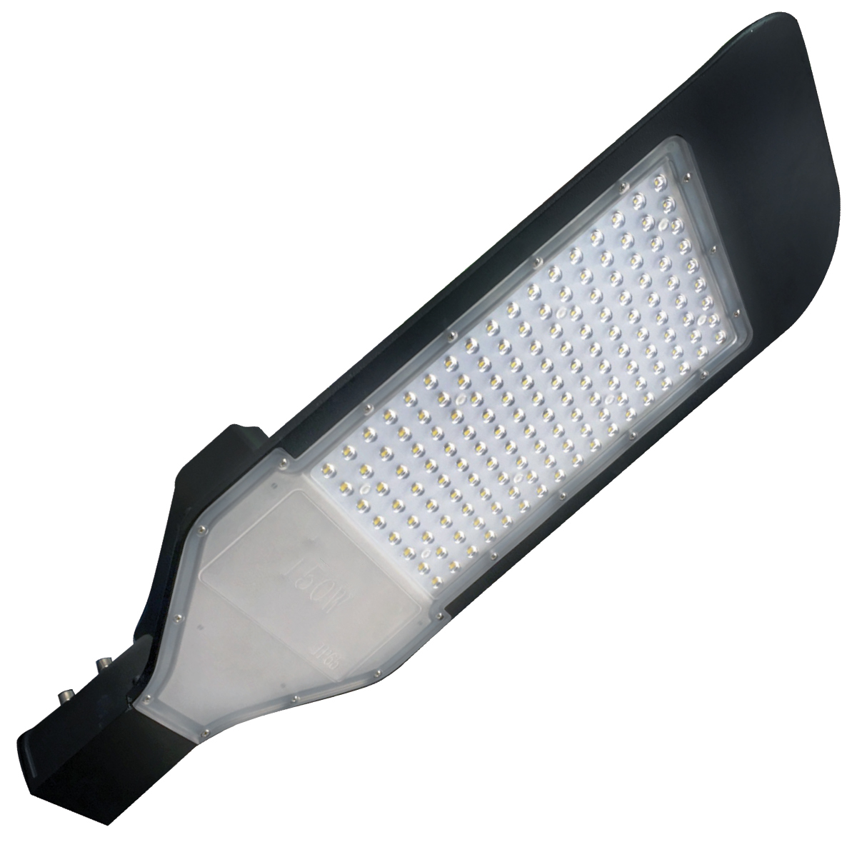 BES LED LED Straatlamp - Orny - 150W - Helder/Koud Wit 6400K - Waterdicht IP65 - Mat Zwart - Aluminium