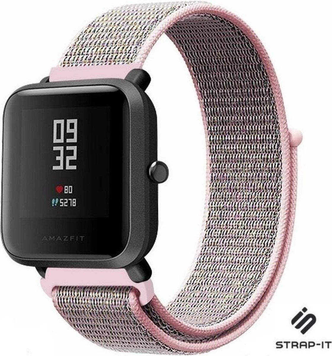 Strap-it Xiaomi Amazfit Bip nylon band - pink sand