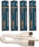 Anna's Collection Anna Collection Oplaadbare batterijen - AA penlite - 4x stuks - met USB kabel