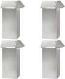 vidaXL Slakkenhekje - 4 stuks - 13,5 x 13,5 x 25 cm - Roestvrij staal - Zilver