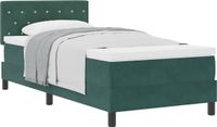 vidaXL Boxspring bed met matras Donkergroen 90 x 200 cm Fluweel