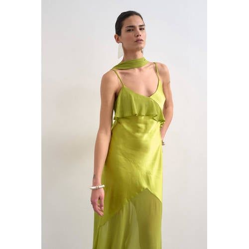 TOPSHOP Satijnen A-lijn Jurk Groen