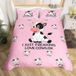 Omgoods - Housse de couette mignonne de vache taille Super King - Respirant et design de dessin animé pour enfants