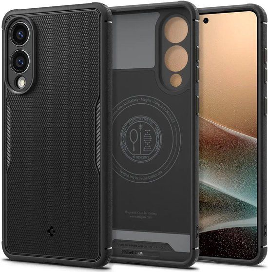 Spigen Core Armor MagFit - Hoesje Geschikt voor Samsung Galaxy S25 Edge - Back Cover Compatibel met MagSafe / Qi2 - Militaire Standaard - Air Cushion - Zwart