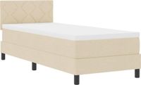 vidaXL Boxspring bed met LED-stripverlichting, Crème, 80 x 200 cm, Stof