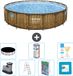 Bestway Rond Power Steel Swim Vista Zwembad - Houtprint - 549 x 122 - Inclusief Pomp - Ladder - Afdekzeil - Filter - Vloertegels - 8-delig