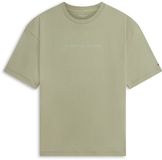 Tommy Hilfiger T-shirt olijfgroen/wit katoen korte mouw maat M