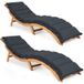 Acacia Chaise longue de jardin pliable, lot de 2, acacia certifié FSC® avec housse Anthracite
