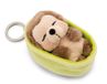 NICI - Sleutelhanger Sleeping Pets egel 8cm in mandje, bruin