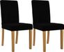 CLP Ina Set van 2 eetkamerstoelen - klassiek - met rugleuning - hout - corduroy - ribstof - antiek licht/zwart