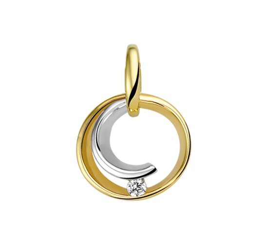 The Jewelry Collection Hanger Zirkonia - Bicolor Goud