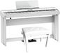 Roland FP-90X-WH piano numérique blanc + support + unité de pédales + banc de piano blanc