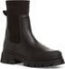 Tamaris Dames Chelseaboot 1-1-25930-29 001 Zwart Leer/Textiel/Synthetisch Wijdte G Maat 40 EU
