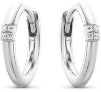 Miore Zilveren Oorringen met Zirkonen - 925 Zilver - Wit - Vrouwen