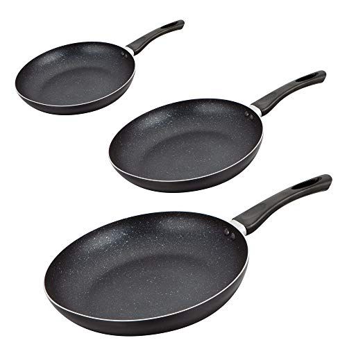 KAMBERG 0008117 pannenset met 3 pannen, 20/24/28 cm, geperst aluminium, steencoating, voor alle fornuizen, ook inductie, PFOA-vrij