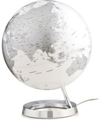 Atmosphere Globe Bright Chrome 30cm diameter kunststof voet engelstalig