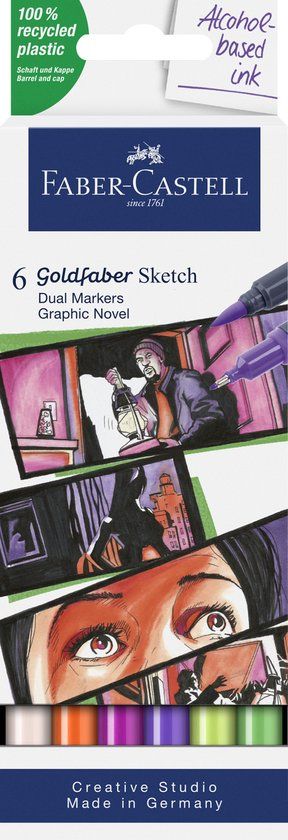 Faber-Castell Goldfaber Sketch Marker Graphic Novel Set - 6 Alcohol Markers