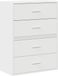 vidaXL Kasten met 4 lades, 2 stuks, wit, 60x31x40 cm, bewerkt hout