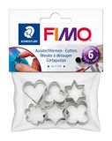 STAEDTLER FIMO accessoires – polybag 6 mini-koekjesvormpjes – verschillende motieven – diameter 2 cm – 8724 03, 6 snijvormen