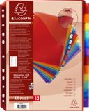 Exacompta 10x Tabbladen PP met L map en etikettenhouder - 12 tabs - A4 maxi - Geassorteerd