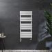 Hudson Reed Radiateur pour serviettes Hybride Blanc - 97,5cm x 45cm - Incl. élément chauffant 600W avec cache-câbles et robinets de radiateur bi-énergie | Lustro