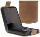 Rosso Deluxe Echt Leer Hoesje Geschikt voor Samsung Galaxy Z Flip 7 | Ruimte voor drie pasjes | Portemonnee Book Case | Met Pasjeshouder | Bruin