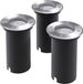 vidaXL LED-grondspots buiten rond 3 stuks
